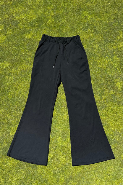 Black Flare Draw String Golf Pants