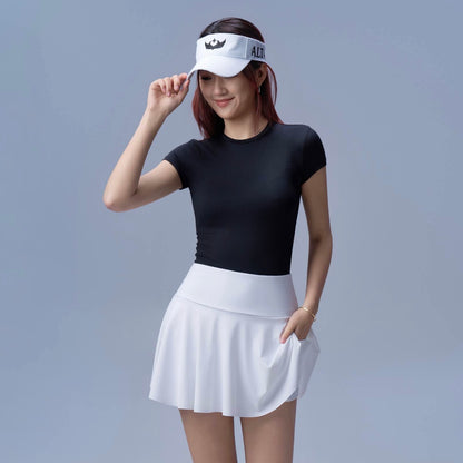 White High Stretch Flowy Skirt